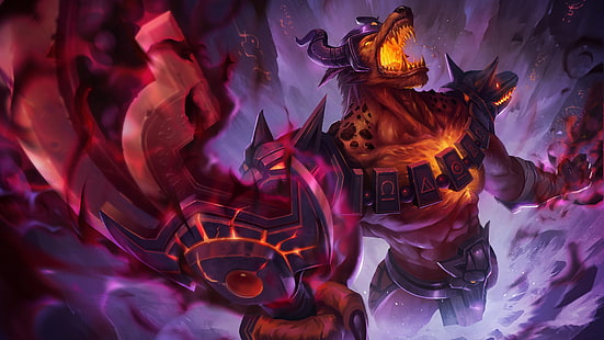 League Of Legends Nasus Infernal Skin Art Hd Wallpapers For Mobile Phones Tablet And Laptop 3840×2160, HD wallpaper HD wallpaper