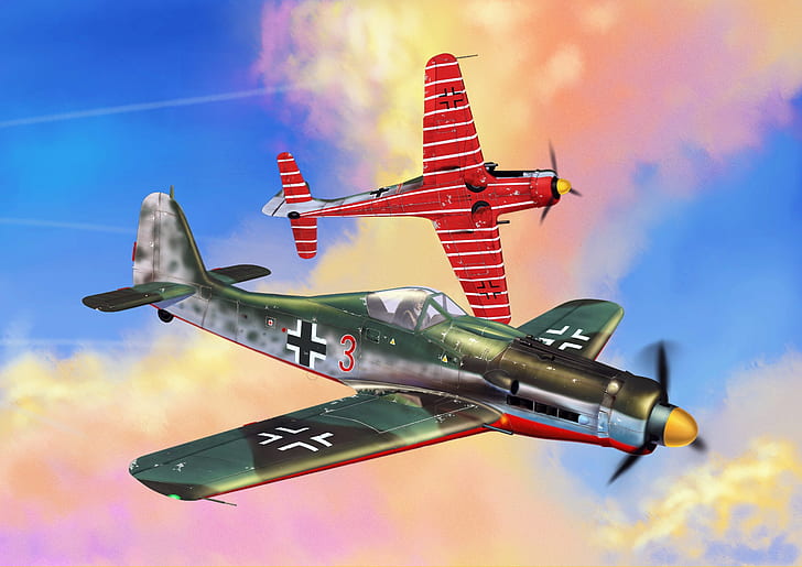 Jerman, seni, Luftwaffe, fighter-monoplane, Perang dunia kedua., Piston fighter, Focke -Wulf, JV44, Fw.190D-9, Wallpaper HD