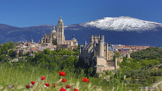 Alcazar Castle, Segovia, Espanha, Arquitetura, HD papel de parede HD wallpaper