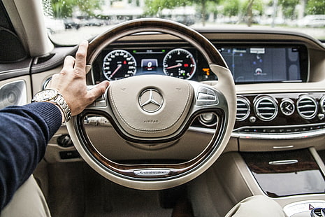 Mercedes, Carro, Volante, Interior, HD papel de parede HD wallpaper