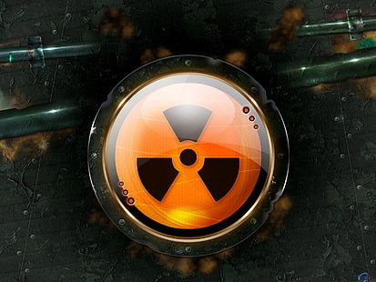 Biohazard, tecken, strålning, cirkel, symbol, HD tapet HD wallpaper