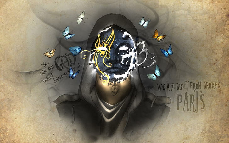 Hollywood Undead, we are built from broken parts text, music, 1920x1200, hollywood undead, notes from the underground, HD wallpaper