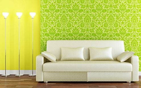 в помещении, дизайн интерьера, диван, HD обои HD wallpaper