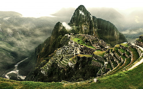Machu Picchu Mountains Clouds Jungle Ruins HD, natura, chmury, góry, dżungla, ruiny, machu, picchu, Tapety HD HD wallpaper