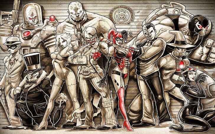 villain character digital wallpaper, Harley Quinn, Batman, Joker, DC Comics, digital art, HD wallpaper