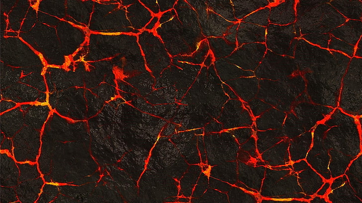 rojo, negro, fenómeno geológico, cielo, textura, patrón, magma, línea, oscuridad, lava, Fondo de pantalla HD