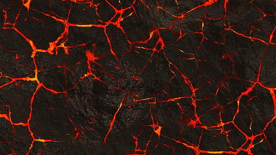 rojo, negro, fenómeno geológico, cielo, textura, patrón, magma, línea, oscuridad, lava, Fondo de pantalla HD HD wallpaper