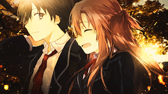 Schwertkunst Online, Kirigaya Kazuto, Yuuki Asuna, Anime, HD-Hintergrundbild HD wallpaper