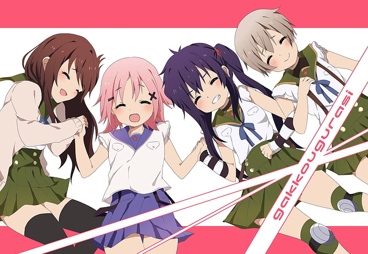 Anime, School-Live !, Kurumi Ebisuzawa, Miki Naoki, Yuki Takeya, Yuuri Wakasa, Sfondo HD