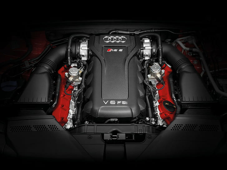 Audi Engine Carbon Fibre RS6 HD, samochody, audi, silnik, węgiel, włókno, rs6, Tapety HD