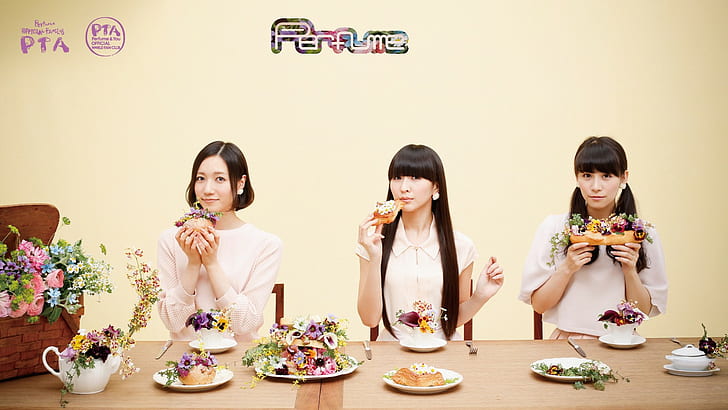 духи женщины азиатские духи группа J поп цветы бутерброды, HD обои