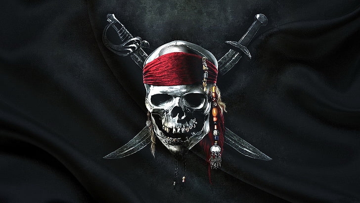 pirates jolly roger flag artwork, HD wallpaper