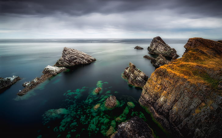 اسكتلندا ، الساحل ، البحر ، الطبيعة، خلفية HD
