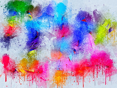 여러 가지 빛깔의 페인트 튄 디지털 벽지, 페인트, 반점, 화려한, 튄, 지저분한, HD 배경 화면 HD wallpaper