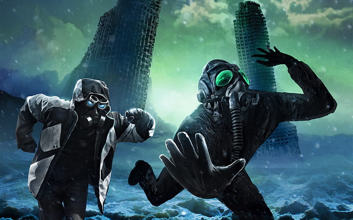 The end of the world, run and chase, black gas mask, End, World, Run, Chase, HD wallpaper