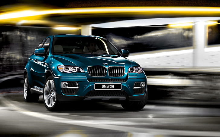 BMW X6 blue car, BMW, Blue, Car, HD wallpaper
