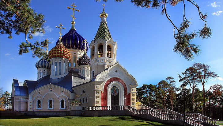 tempel, ortodox kyrka, ortodox, kyrka, kupol, HD tapet