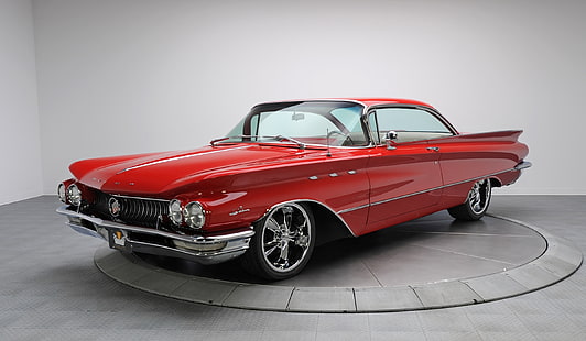 vintage red car, buick lesabre, retro, car, red, 1960, Tapety HD HD wallpaper