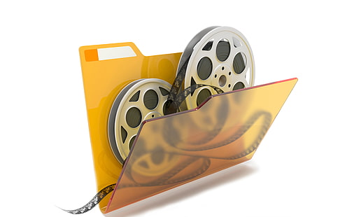 ilustracja folderu filmowego, abstrakcja, film, dwa, kino, sztuka, cewka, film, folder, tapeta., montaż wideo, Tapety HD HD wallpaper