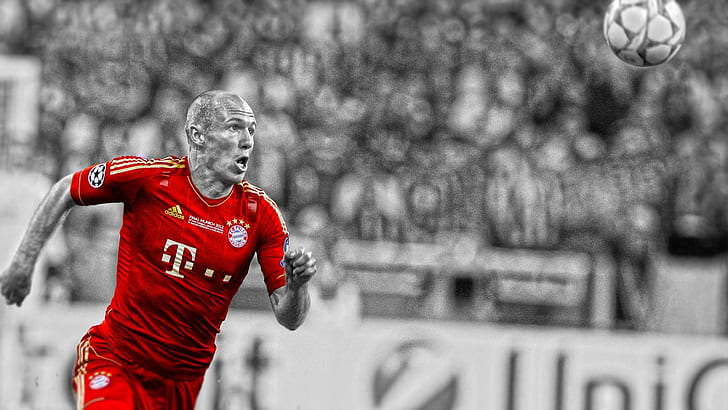 Arjen Robben, red soccer jersey set, sports, 1920x1080, football, soccer, arjen robben, bayern munich, HD wallpaper