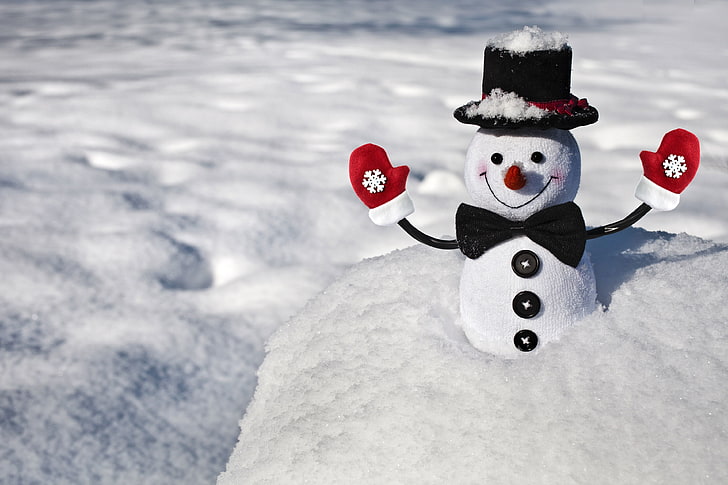 Snowman decor, winter, snow, snowflakes, smile, background, Wallpaper,  butterfly, HD wallpaper | Wallpaperbetter