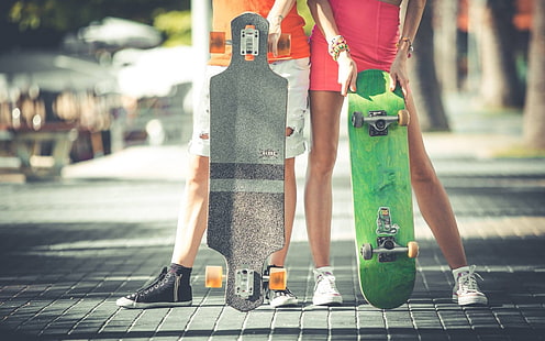 longboard, skateboard, hobi, orang-orang, Carlson Young, Wallpaper HD HD wallpaper