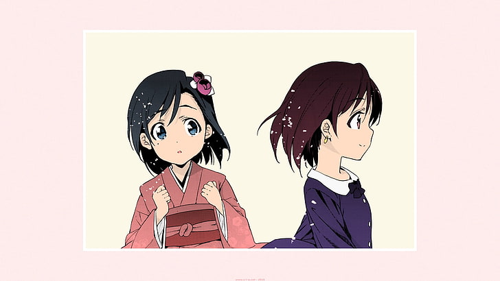 Inue Shinsuke, kurzes Haar, dunkles Haar, blaue Augen, Kimono, Anime Girls, Manga, Anime, HD-Hintergrundbild