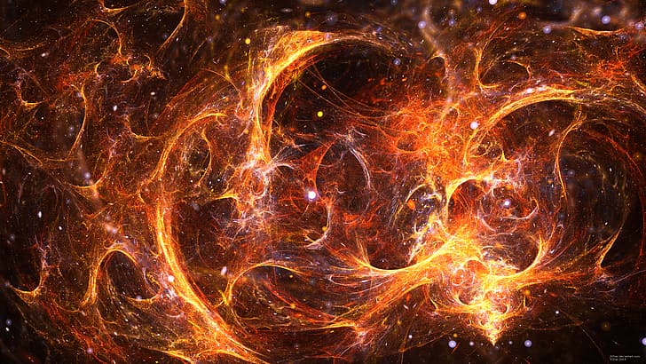 nebula, bintang, api, bercahaya, alam semesta, abstrak, Wallpaper HD