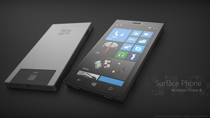 هاتف Surface Phone أسود ، تقنية Windows Phone 8، خلفية HD