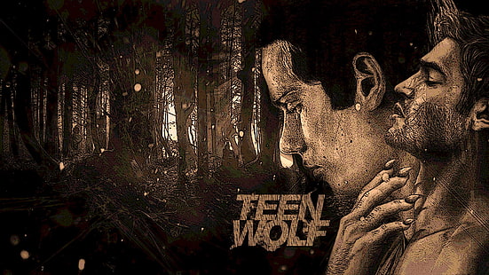 Teen Wolf illustrazione, teen wolf, MTV's Teen Wolf, Derek Hale, Stiles Stilinski, Dylan O'Brien, Tyler Hoechlin, Sterek, uomini, Sfondo HD HD wallpaper