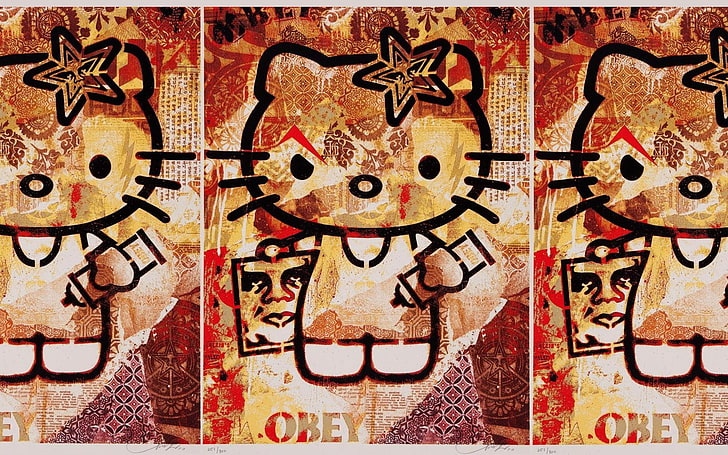 Hello Kitty, collage, Sfondo HD