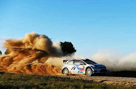 Auto, Dust, Volkswagen, Speed, Skid, Day, WRC, Rally, Polo, Andreas Mikkelsen, HD wallpaper HD wallpaper