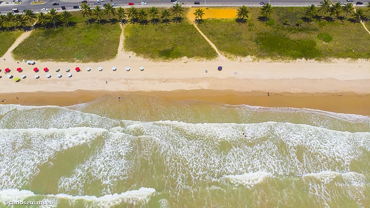 plaża, João Pessoa, przyroda, miasto, krajobraz, dron, zdjęcie z drona, Tapety HD