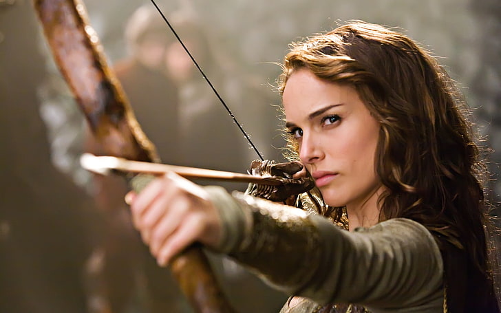 women's grey long-sleeved top, the film, actress, bow, Natalie Portman, Isabel Your Highness, brave pepper, HD wallpaper