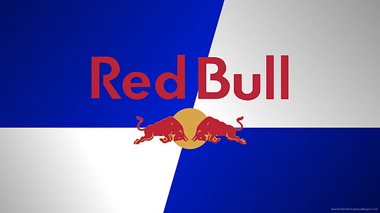 Red Bull HD, röd tjur logotyp, blå, tjurar, energidrink, röd, röd tjur, vit, HD tapet HD wallpaper