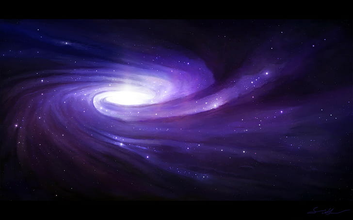 galaxie, galaxie spirale, art de l'espace, espace, art numérique, Fond d'écran HD