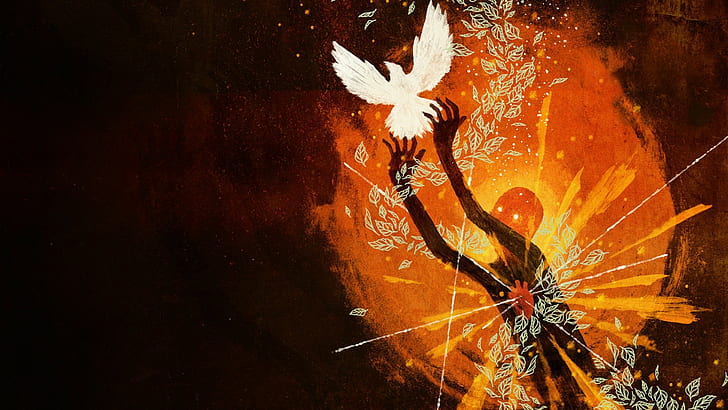 abstract, August Burns Red, creature, pigeons, HD wallpaper