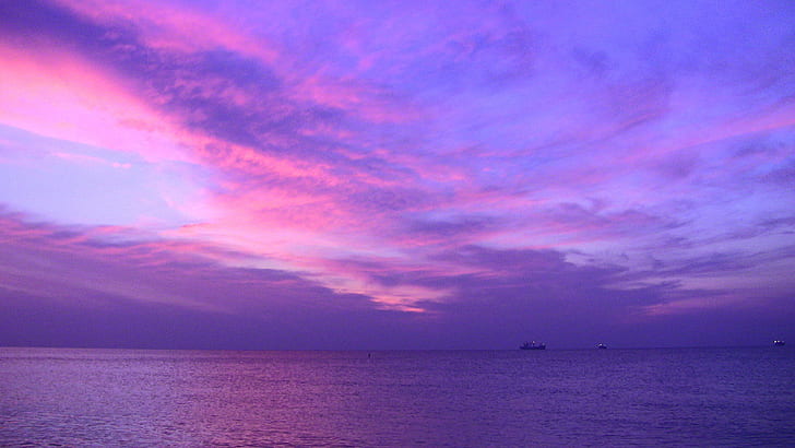 фиолетовые облака на небе чирка, Майами-Бич, Майами-Бич, День отцов, Восход, Майами-Бич, фиолетовый, облака, океан, рассвет, утро, волны, вода, побережье океана, Майами Флорида, море, закат, природа, лето, пляж, небо, сумерки, синий, сцены, HD обои