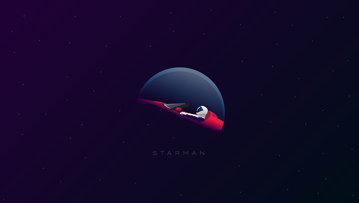 Минималистичен вектор на Starman, HD тапет
