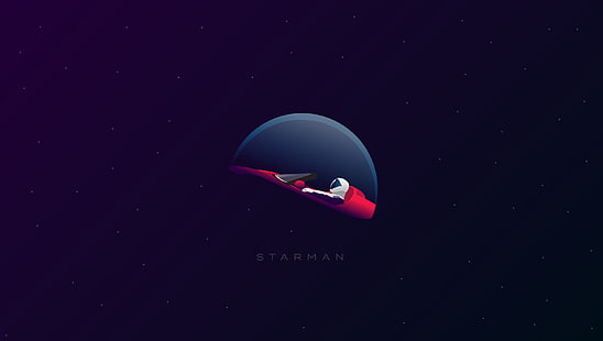 Vector minimalista de Starman, Fondo de pantalla HD HD wallpaper