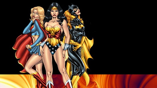 komiksy Batgirl Wonder Woman Supergirl superbohaterki, Tapety HD HD wallpaper