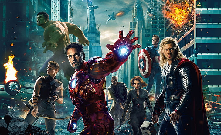 The Avengers, Marvel Avengers Infinity War, Film, The Avengers, Superhero, Hulk, Film, iron man, vedova nera, nick fury, Thor, 2012, Hawkeye, capitan america, avengers assemblare, Sfondo HD