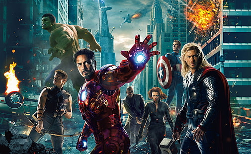 Avengers, Marvel Avengers Infinity Savaşı, Filmler, Avengers, Süper Kahraman, Hulk, Film, demir adam, kara dul, nick fury, Thor, 2012, Hawkeye, kaptan amerika, avengers birleştirin, HD masaüstü duvar kağıdı HD wallpaper