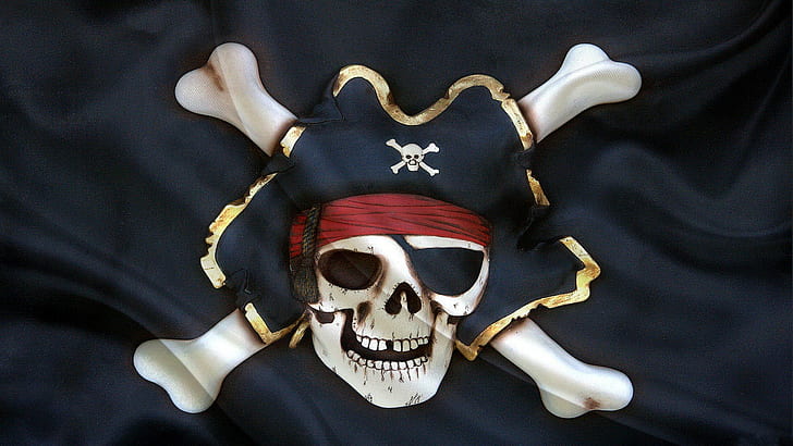 Flag, Jolly Roger, pirates, HD wallpaper