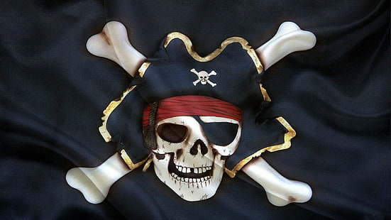 Флаг, Веселый Роджер, пираты, HD обои HD wallpaper