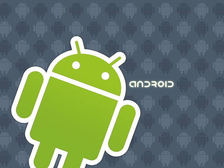 Android логотип, Android, ОС, КПК, зеленый, робот, белый, HD обои