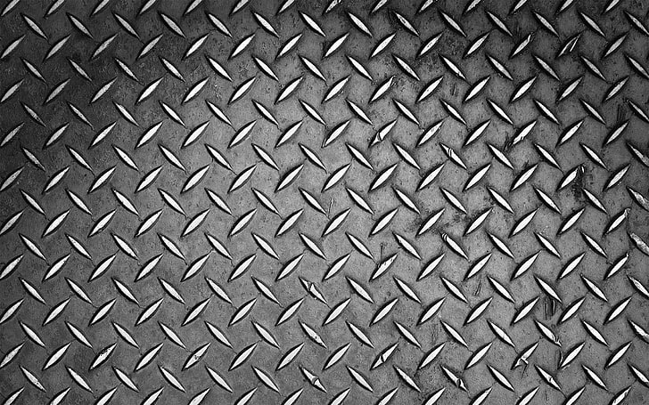 papel pintado gris placa de diamante, metal, gris, patrón, Fondo de pantalla HD