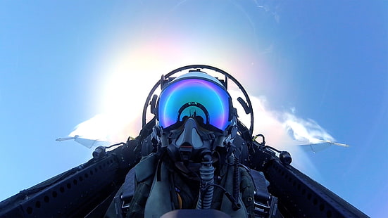 pilot odrzutowy, pilot, autoportret, samolot wojskowy, Boeing F / A-18E / F Super Hornet, Tapety HD HD wallpaper