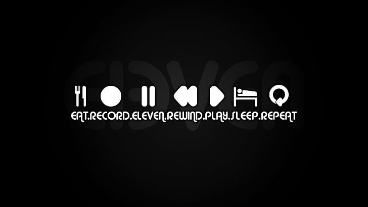 music, record, repeat, sleeping, typography, HD wallpaper
