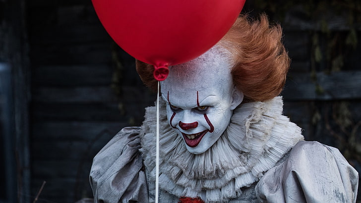 2017 It Pennywise, Red, Clown, Bill Skarsgård, 2017, Pennywise, It, HD wallpaper